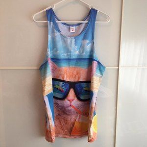 🪴 Summer Vibes Cat Chilling Beach Drink Vibes Tank